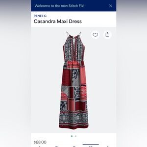 Red, white and blue maxi dress, size large